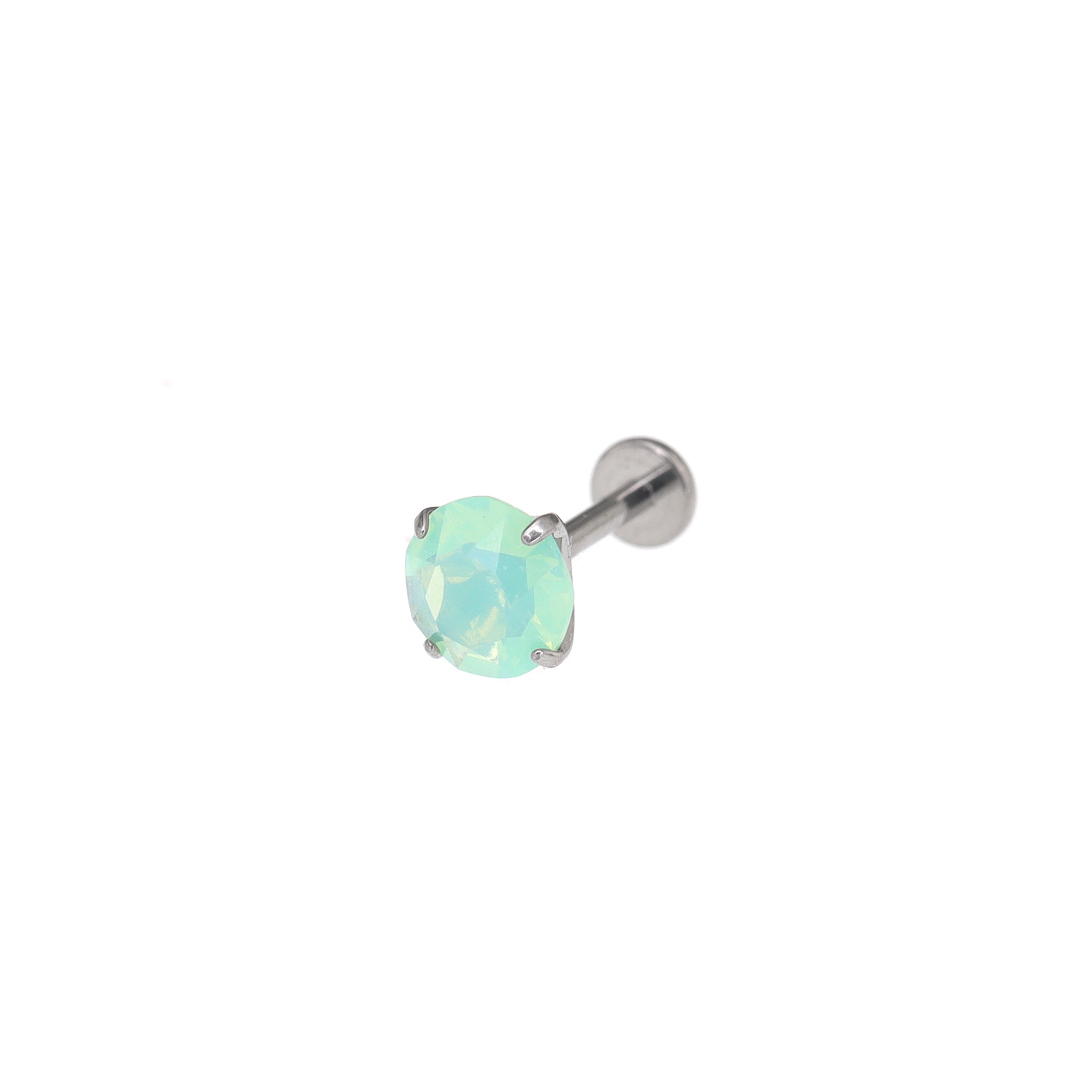 Satin Finish CZ Titanium Ear Studs