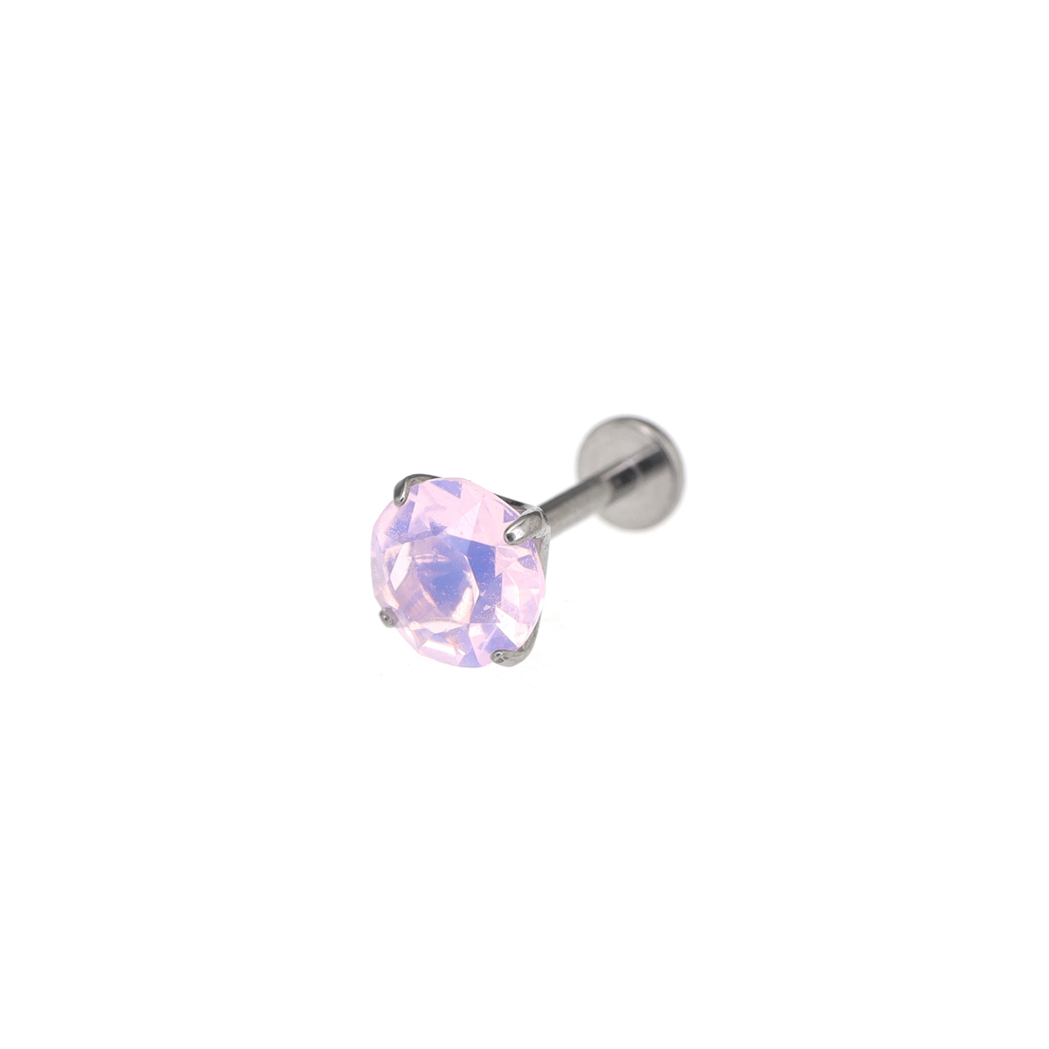 Satin Finish CZ Titanium Ear Studs