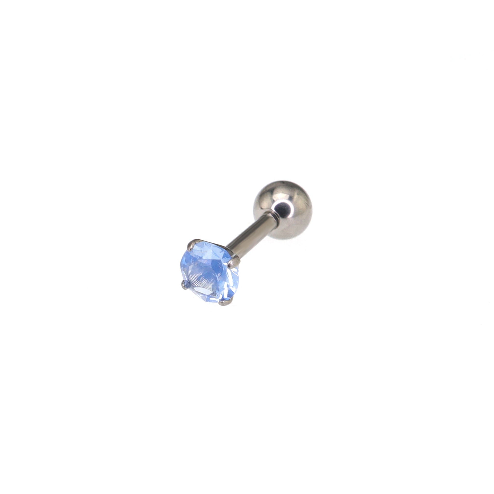 Satin Finish CZ Externally Threaded stainless steel Ear Studs