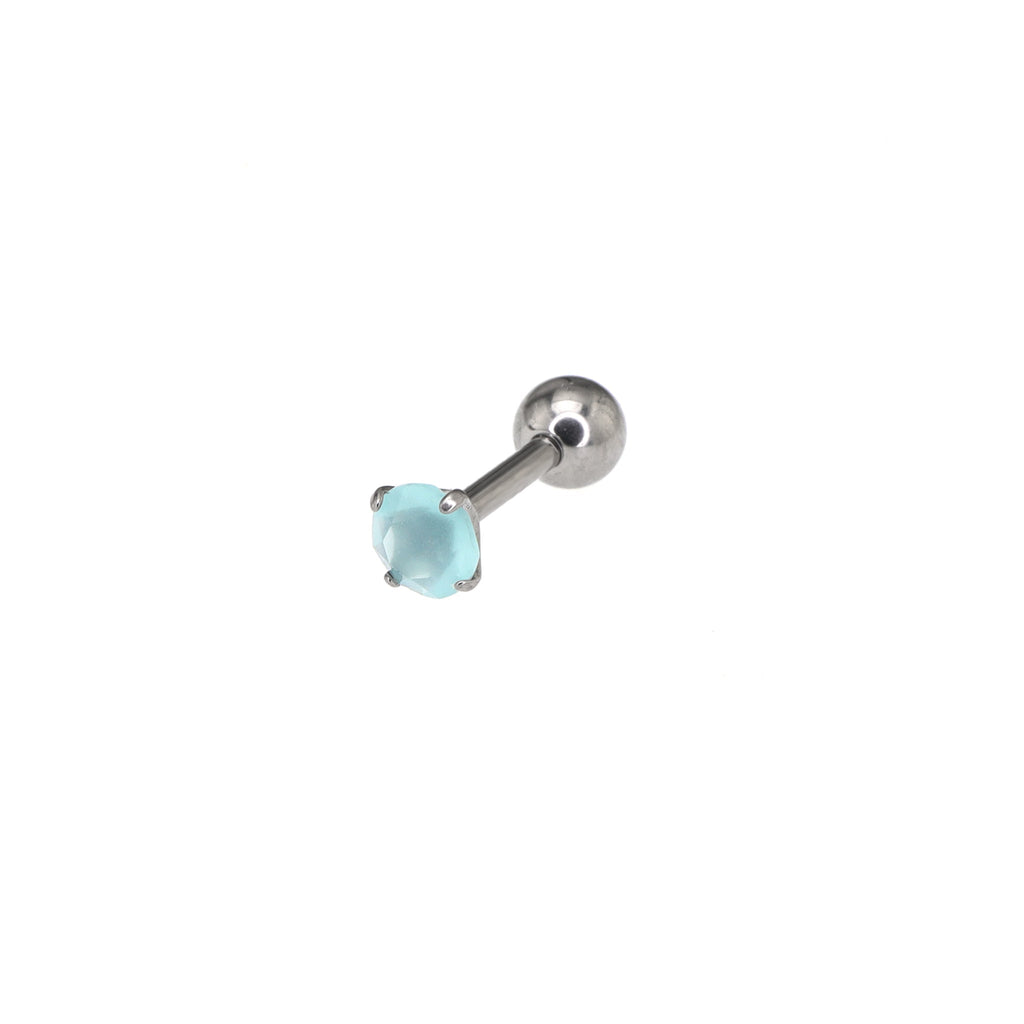 Satin Finish CZ Externally Threaded stainless steel Ear Studs
