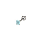 Satin Finish CZ Externally Threaded stainless steel Ear Studs