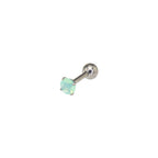 Satin Finish CZ Externally Threaded stainless steel Ear Studs