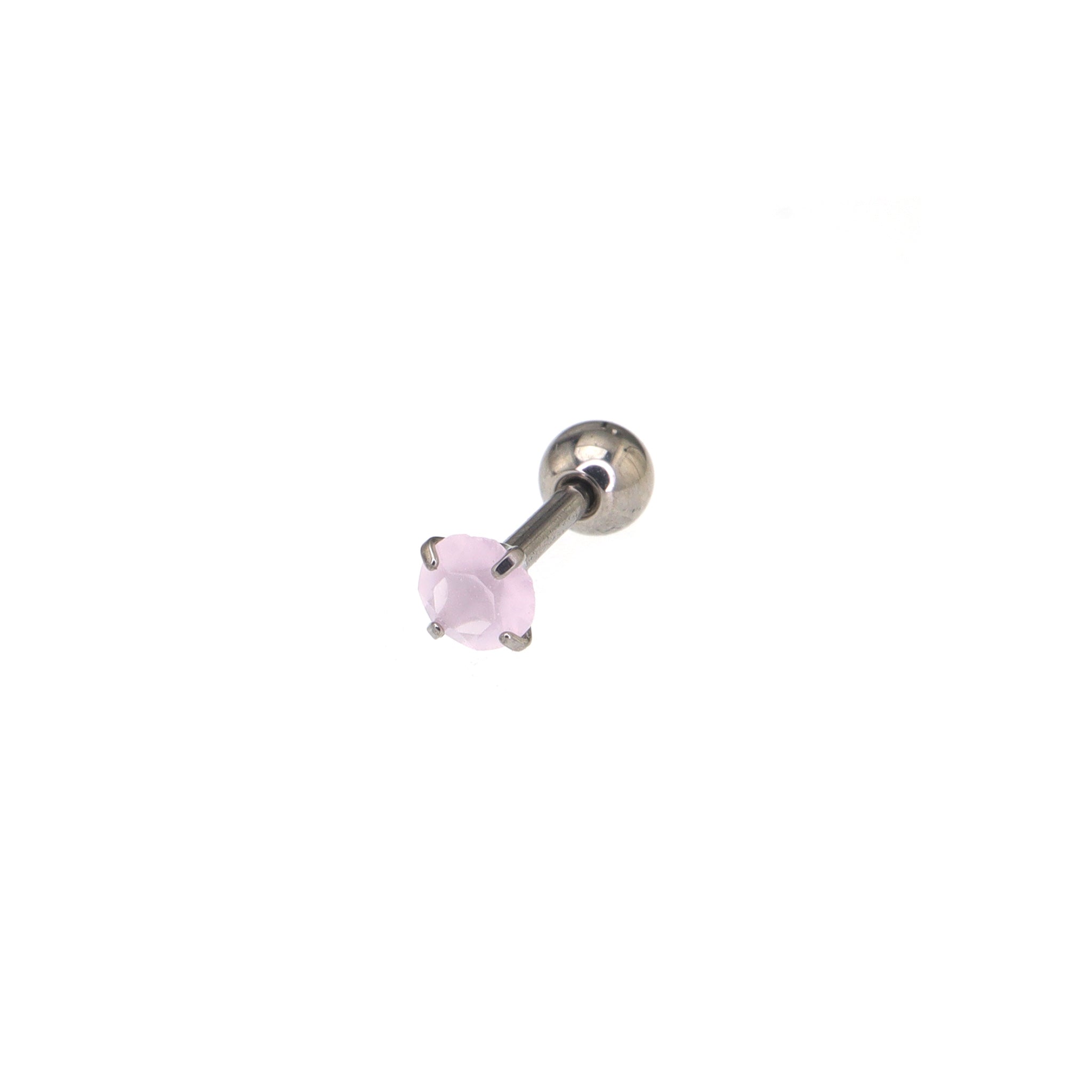 Satin Finish CZ Externally Threaded stainless steel Ear Studs
