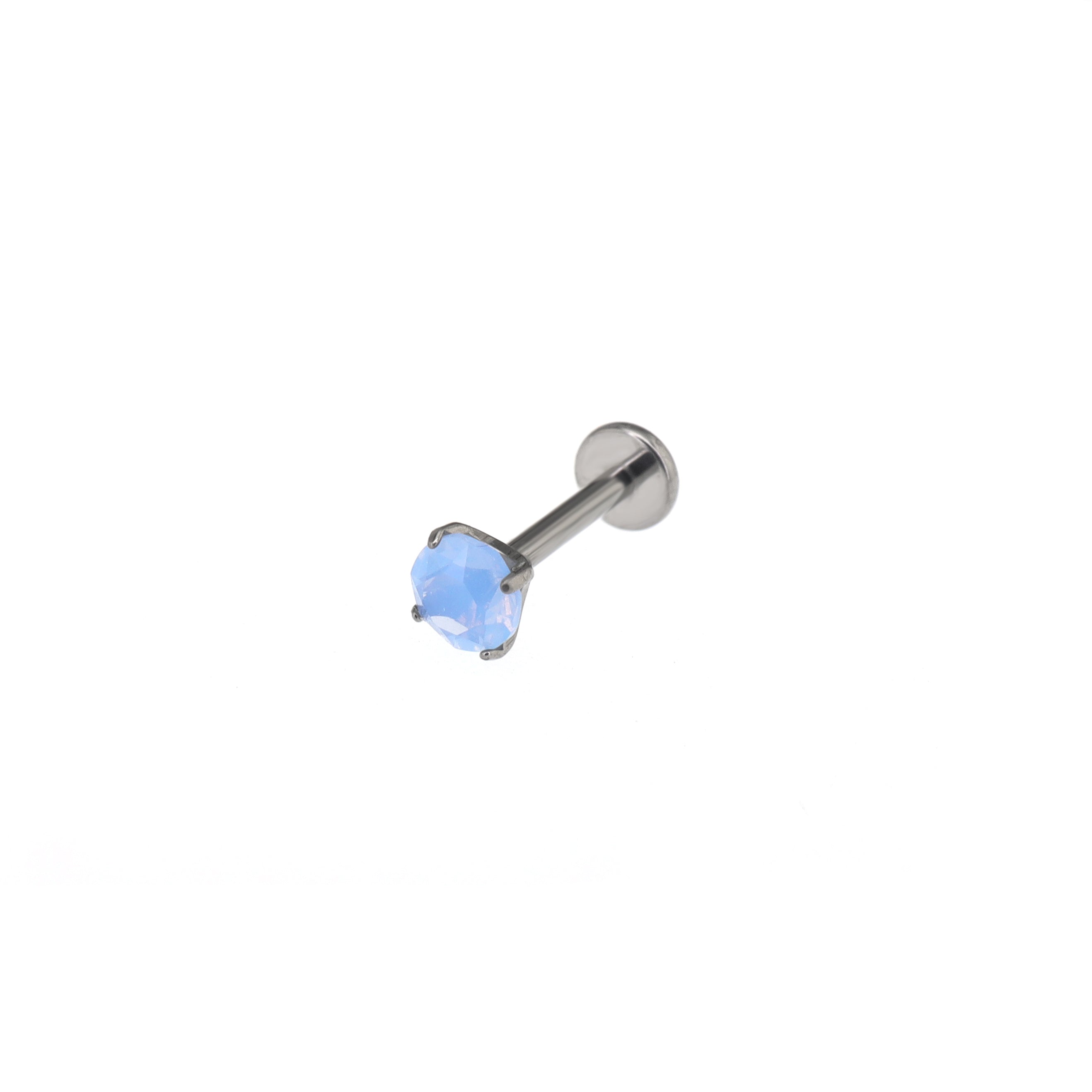 Satin Finish CZ Internally Threaded Titanium Studs
