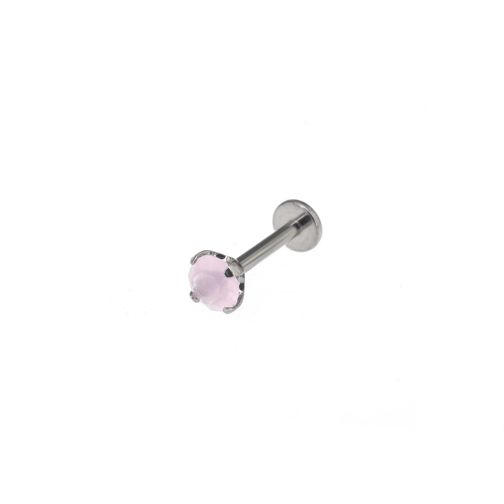Satin Finish CZ Internally Threaded Titanium Studs