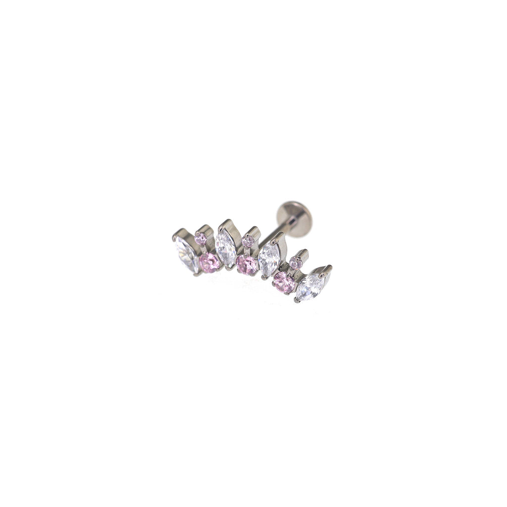 Fan Marquise-Cut CZ Titanium Ear Studs