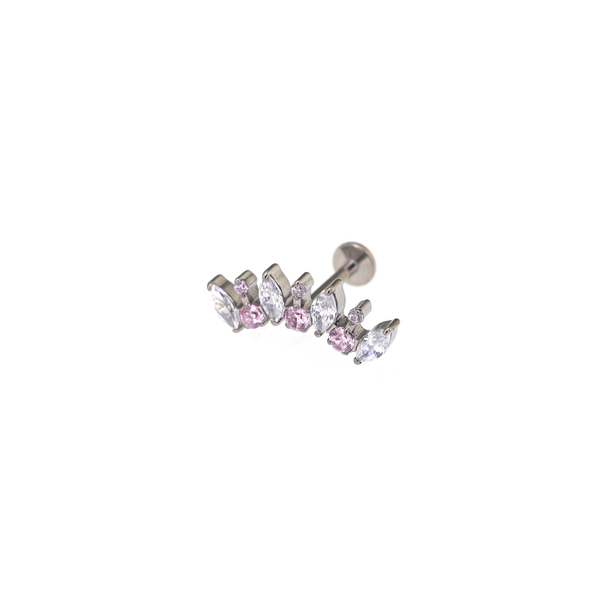 Fan Marquise-Cut CZ Titanium Ear Studs