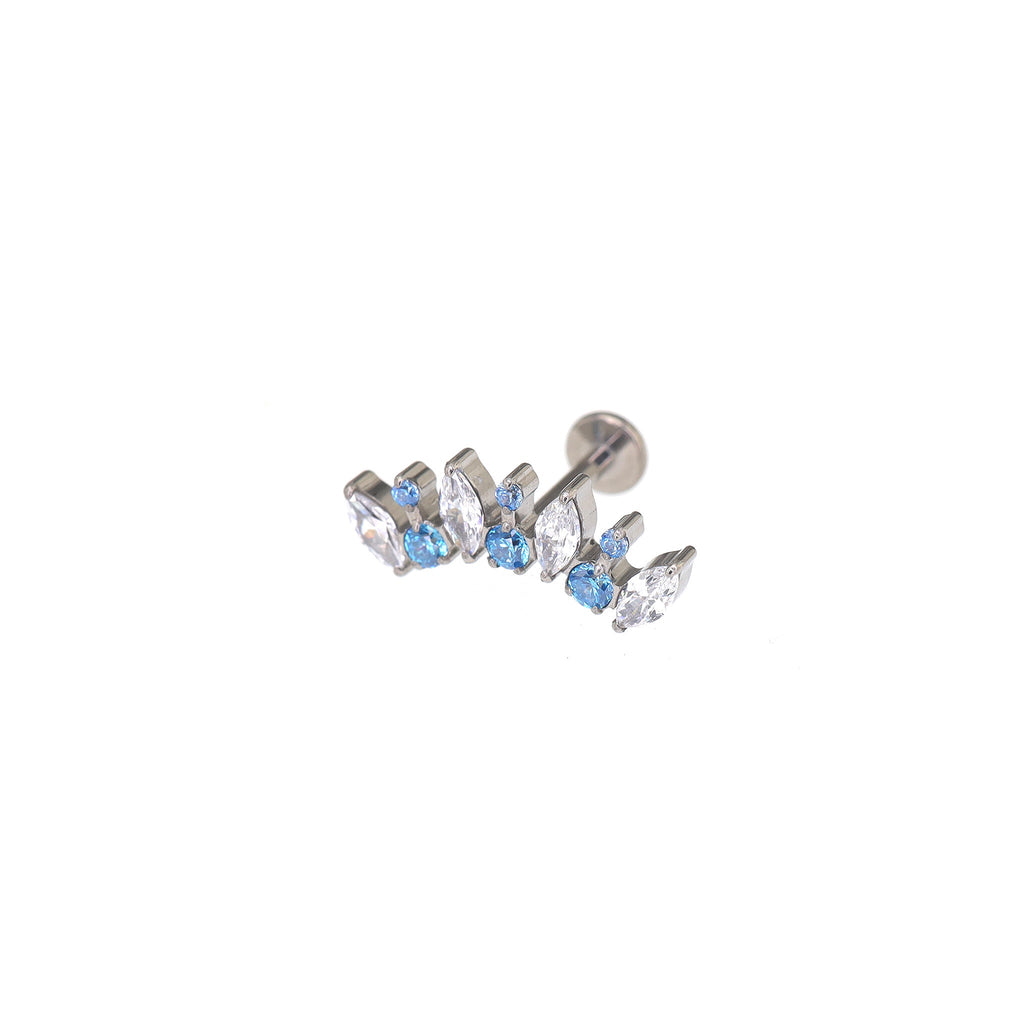 Fan Marquise-Cut CZ Titanium Ear Studs