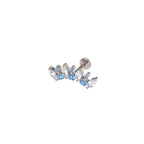 Fan Marquise-Cut CZ Titanium Ear Studs
