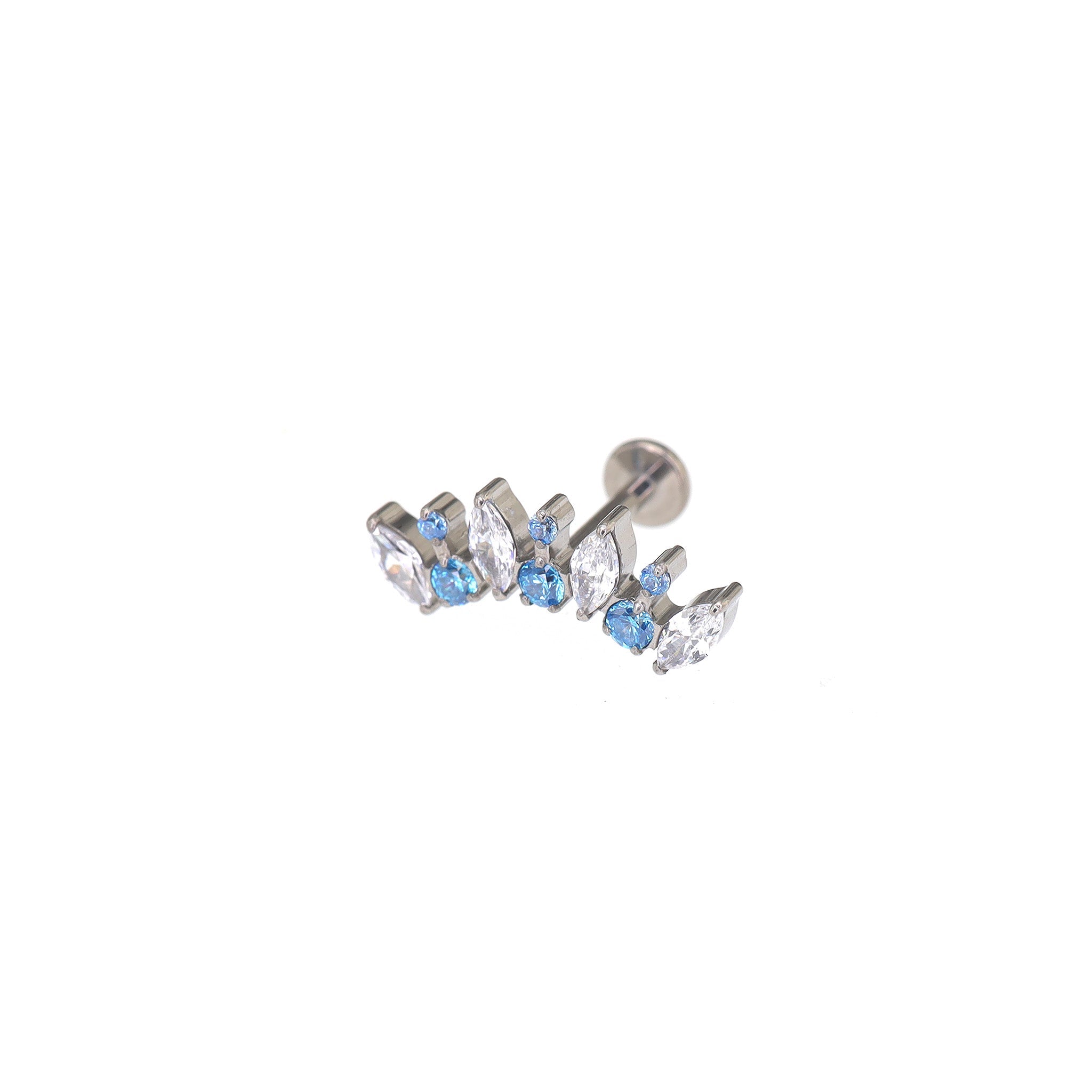 Fan Marquise-Cut CZ Titanium Ear Studs