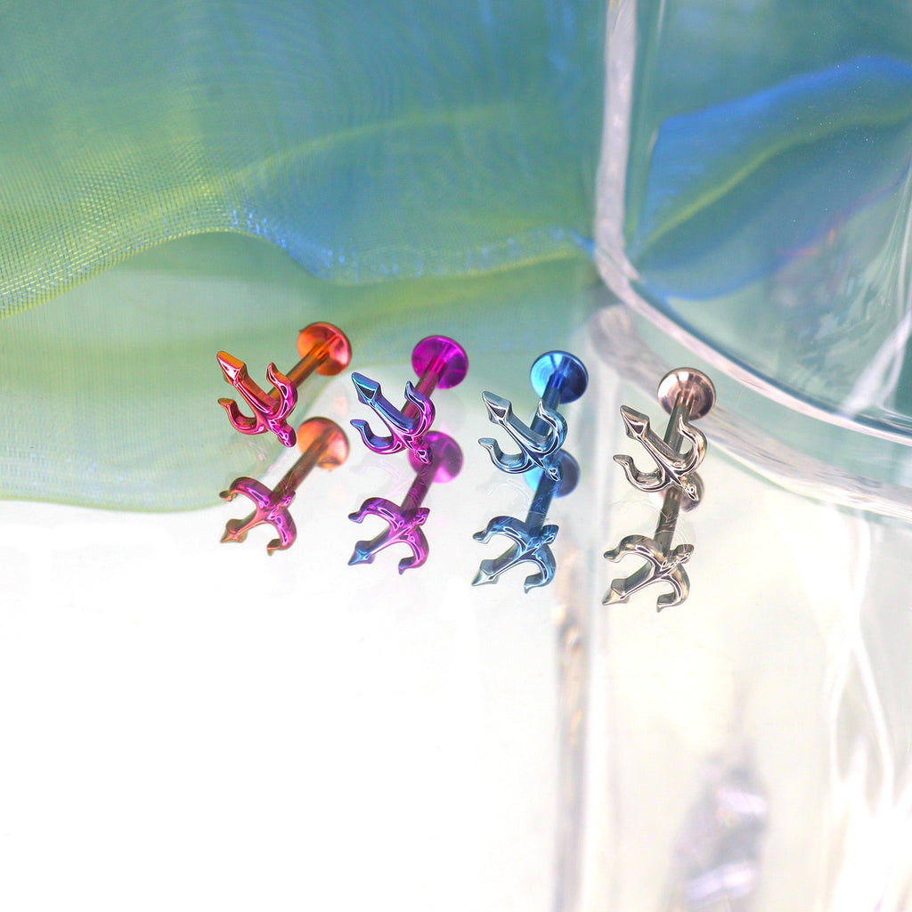 Trident Internally Threaded Titanium Ear Studs