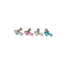 CZ Cross Internally Threaded Titanium Ear Studs