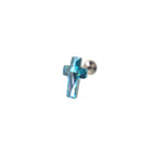 CZ Cross Internally Threaded Titanium Ear Studs