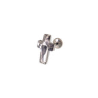 CZ Cross Internally Threaded Titanium Ear Studs