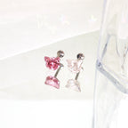 High-Shine CZ Cat Head Internally Threaded Titanium Studs