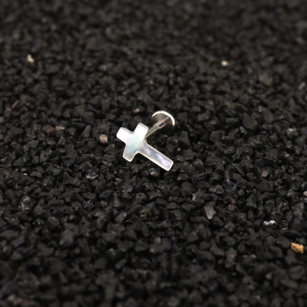 Shell Cross Stainless Steel Ear Studs