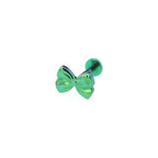 3D Cute Bow Internally Threaded Titanium Stud