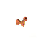 3D Cute Bow Internally Threaded Titanium Stud