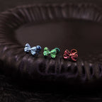 3D Cute Bow Internally Threaded Titanium Stud