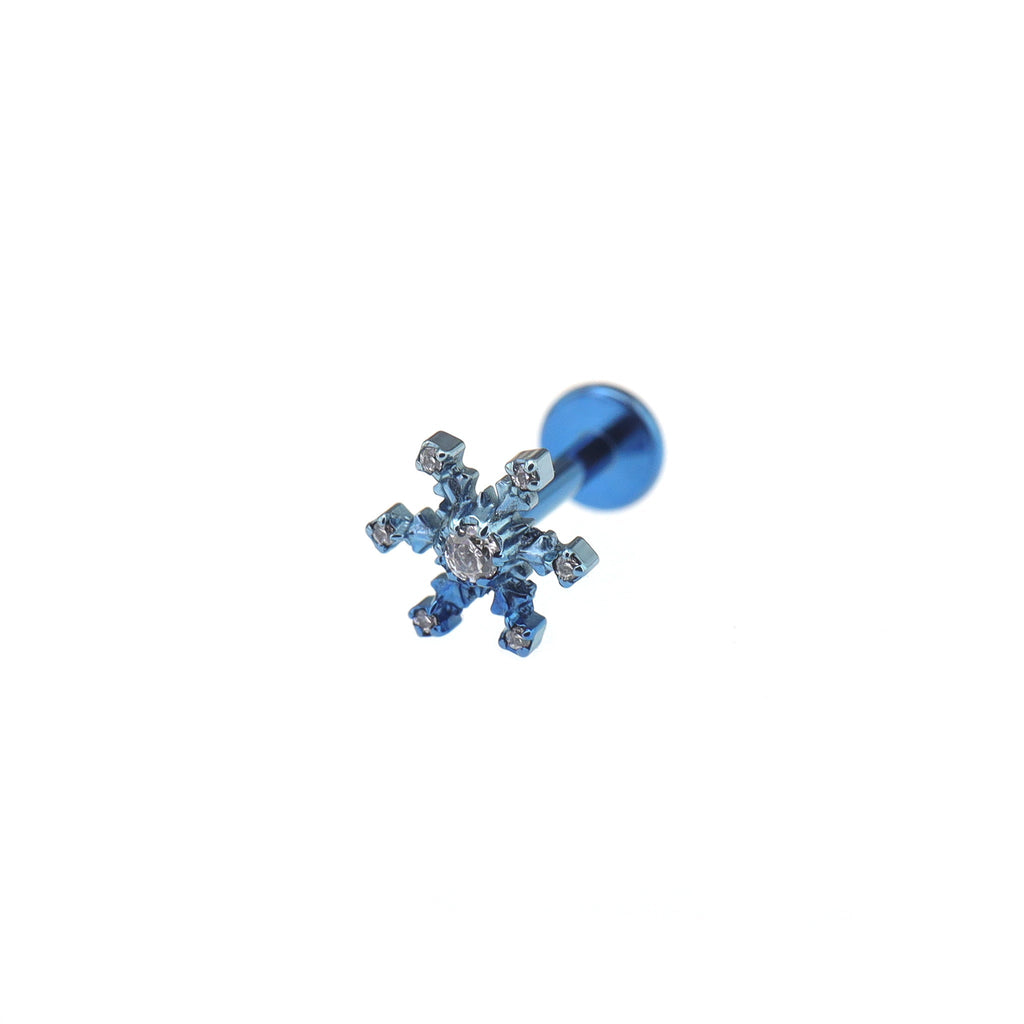 Mini CZ Snowflake Internally Threaded Titanium Studs