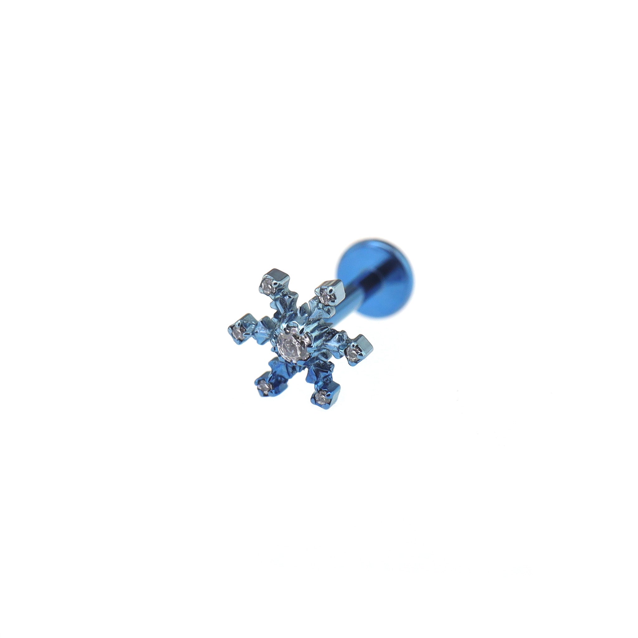 Mini CZ Snowflake Internally Threaded Titanium Studs