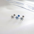 Mini CZ Snowflake Internally Threaded Titanium Studs