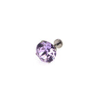 Curved Base High-Shine Swarovski Crystal Internally Threaded Titanium Ear Studs