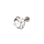 20G Thin Gauge High-Shine Crystal Titanium Ear Studs