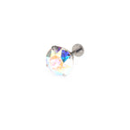 20G Thin Gauge High-Shine Crystal Titanium Ear Studs