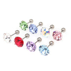 20G Thin Gauge High-Shine Crystal Titanium Ear Studs