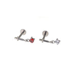Mini Dagger Pendant CZ Titanium Ear Studs