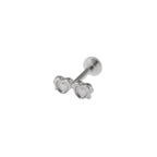 Double Heart Mini Glasses Titanium Ear Studs