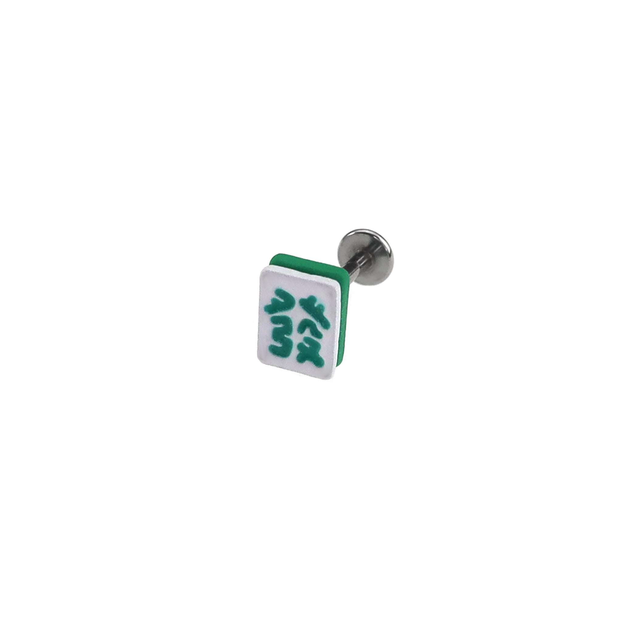 Resin Mahjong Tile Internally Threaded stainless steel Ear Studs