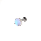 Satin Round Moonstone Internally Threaded Titanium Threaded Studs
