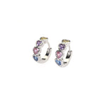 PAIR OF Star & Heart Rainbow CZ stainless steel Earring