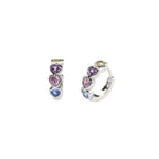 PAIR OF Star & Heart Rainbow CZ stainless steel Earring