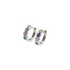 PAIR OF Star & Heart Rainbow CZ stainless steel Earring