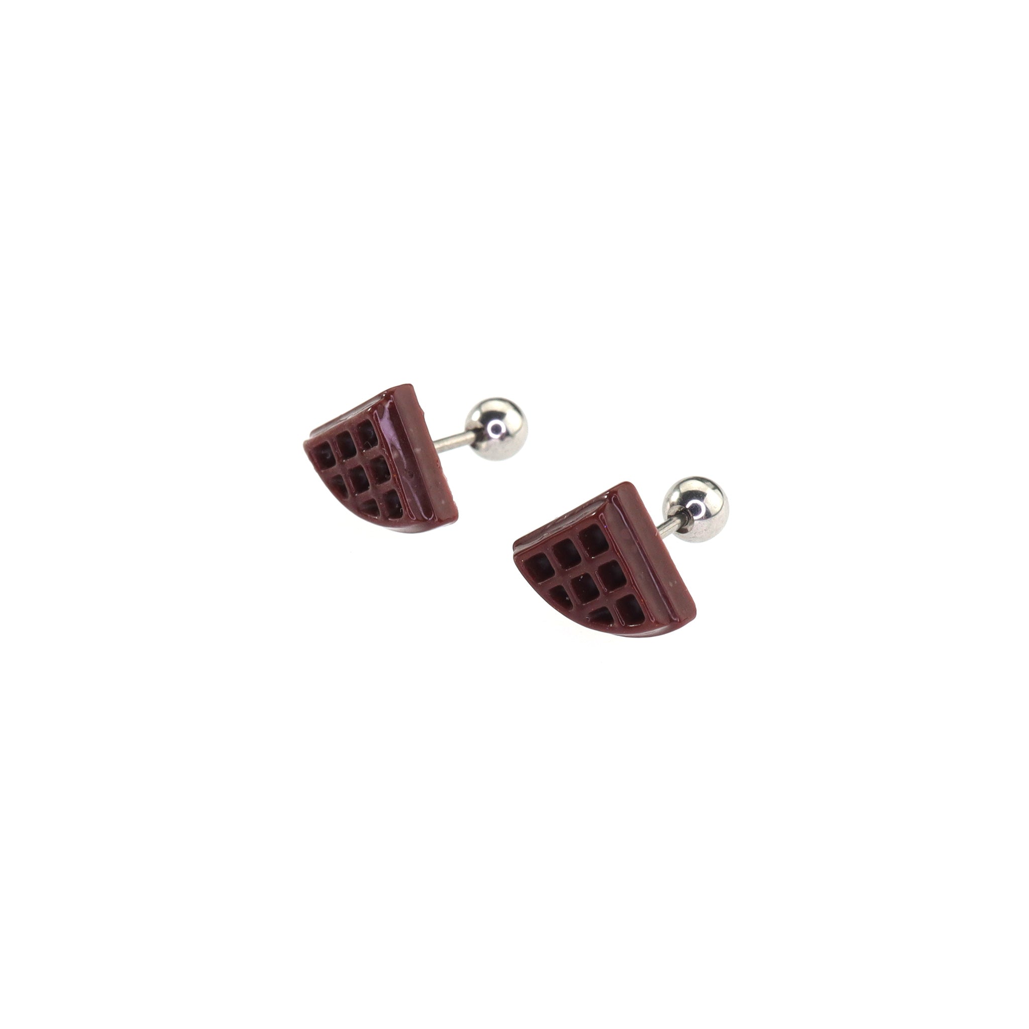 Star Baker - Chocolate Waffle stainless steel Ear Studs