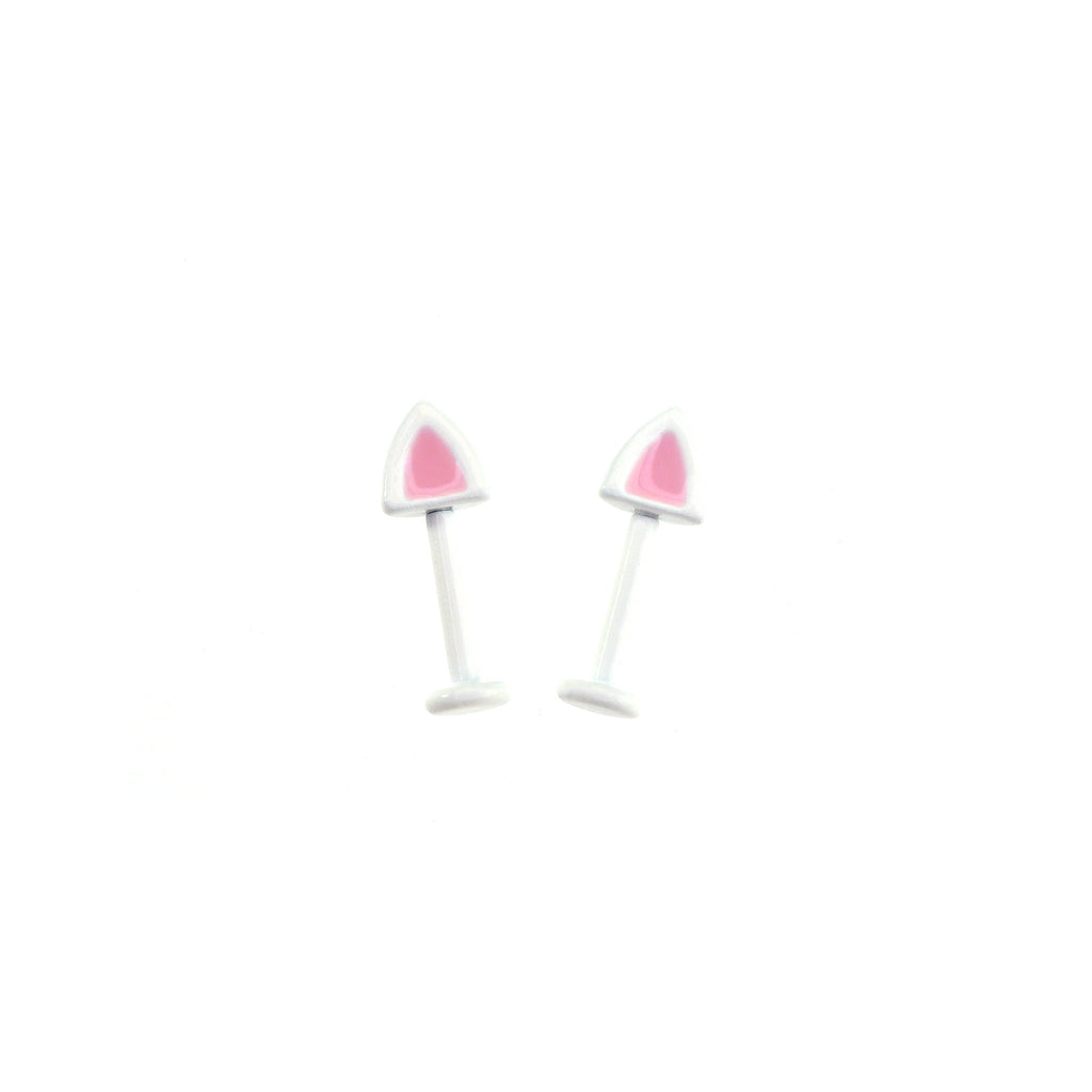 Oil Slick Cat Ear stainless steel Cartilage Studs