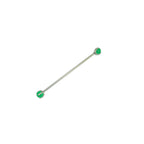 Double Ball CZ Titanium Industrial Barbell