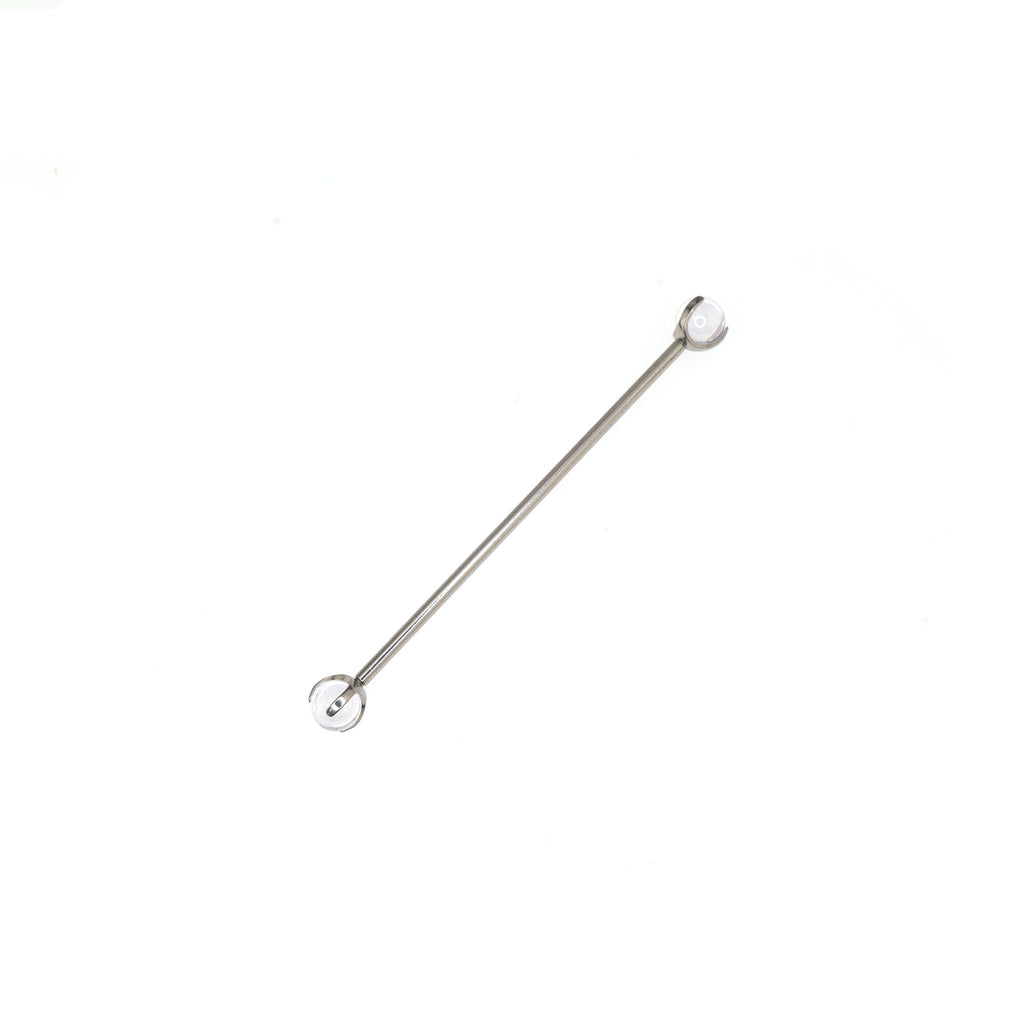 Double Ball CZ Titanium Industrial Barbell