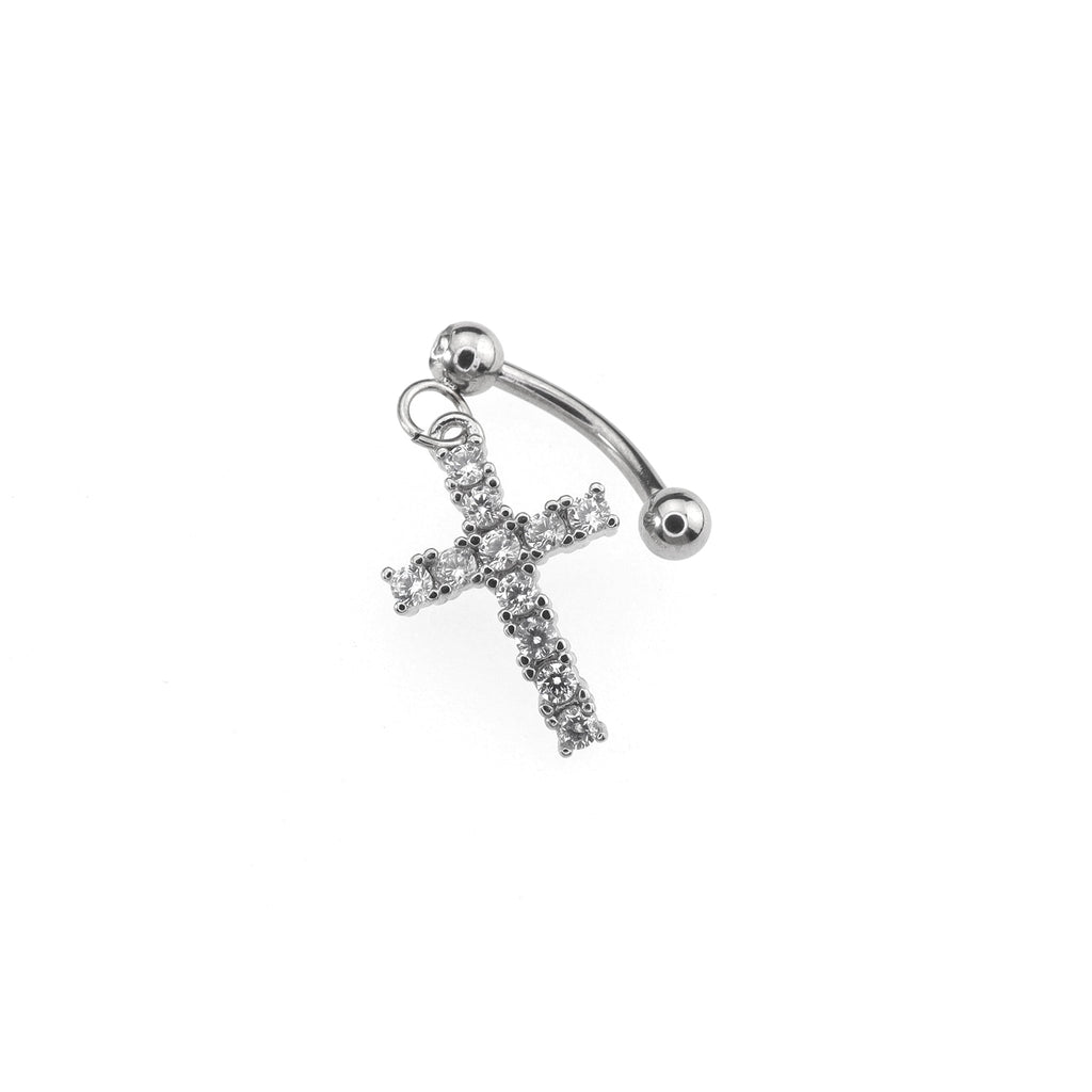 Heart CZ stainless steel Rook Stud