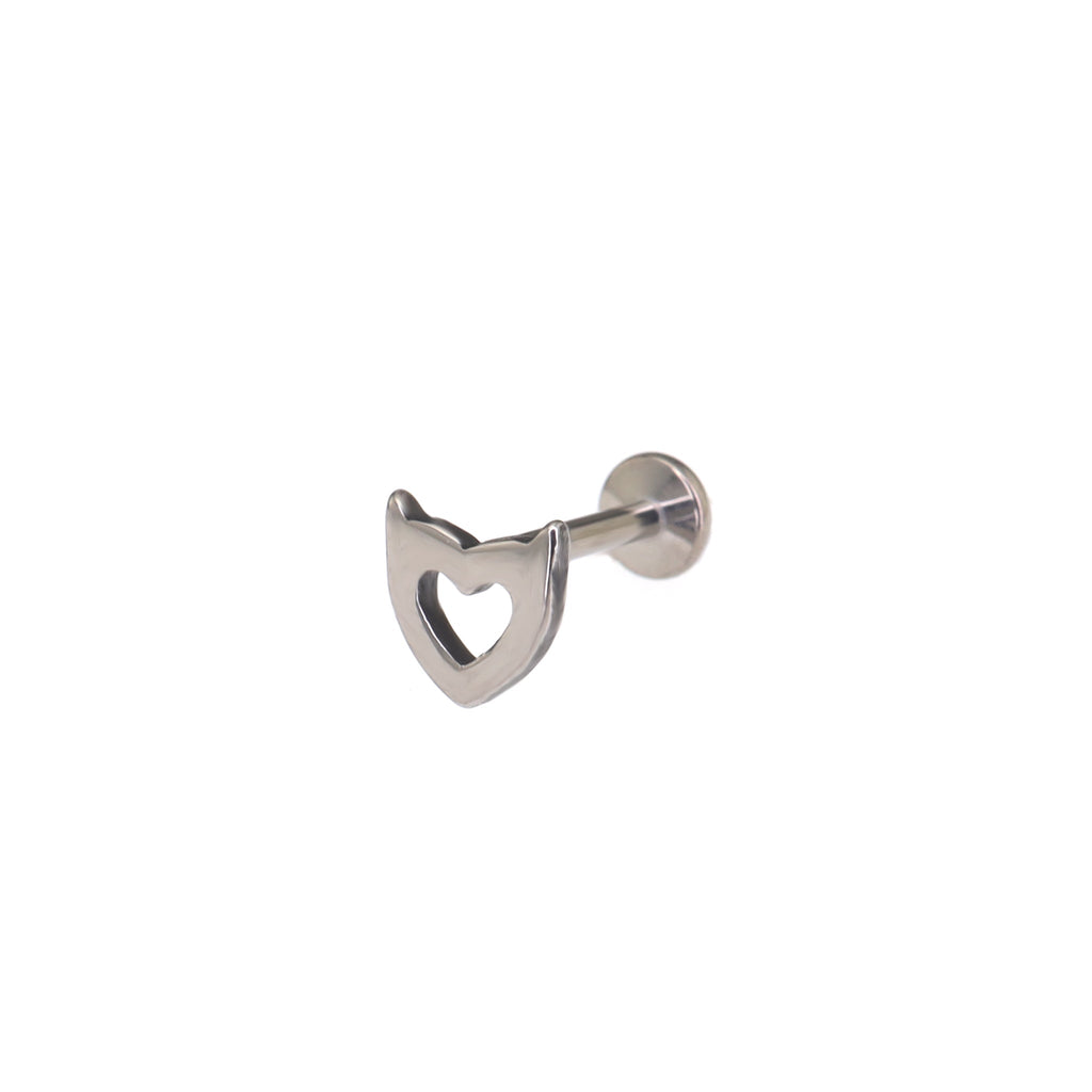 Openwork Heart Demon Horn Internally Threaded Titanium Studs