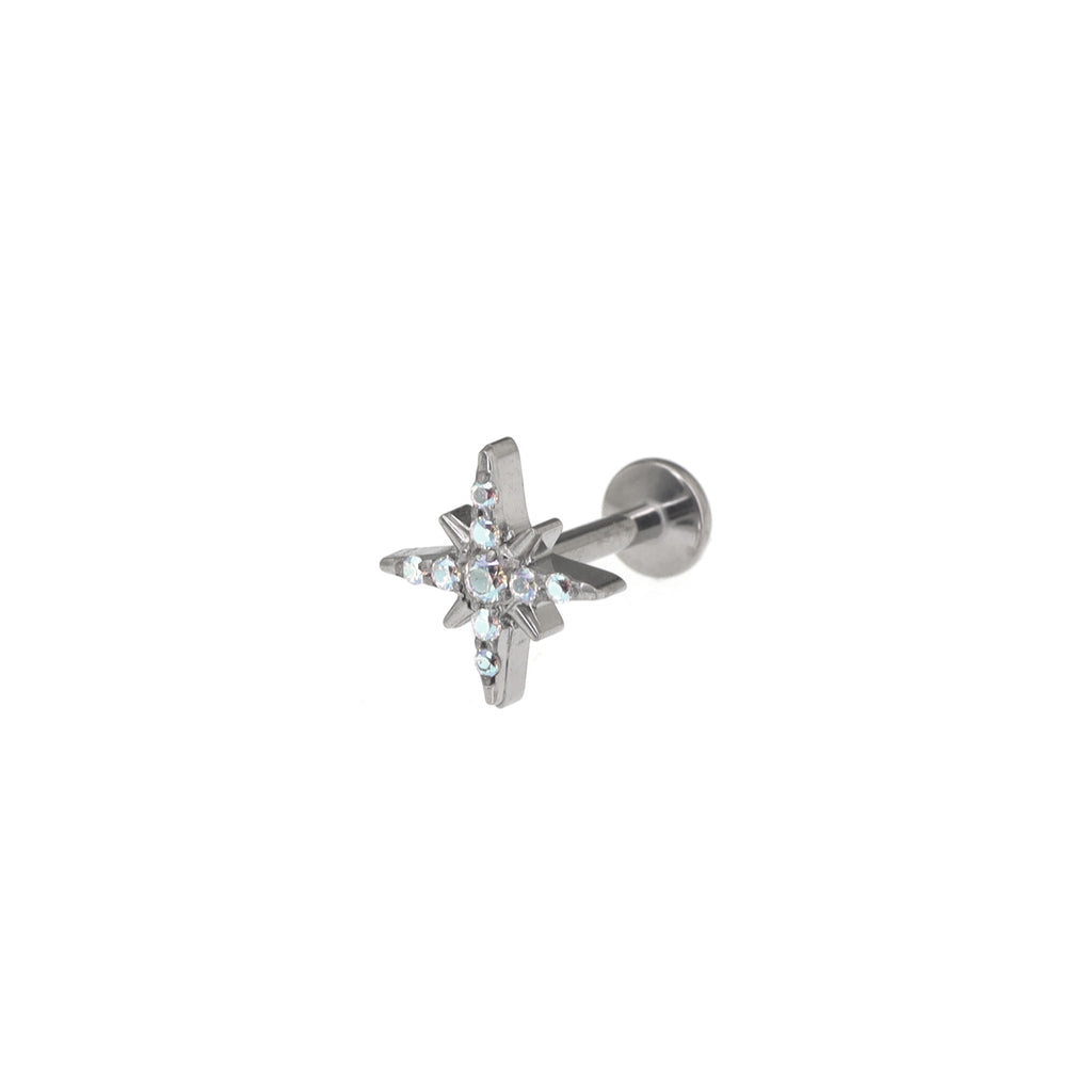 CZ Octagram Titanium Ear Studs