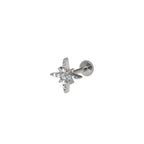CZ Octagram Titanium Ear Studs