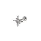 CZ Octagram Titanium Ear Studs