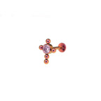 Cross with CZ Ball Titanium Ear Studs