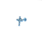 Cross with CZ Ball Titanium Ear Studs