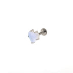 Satin Heart Moonstone Internally Threaded Titanium Threaded Studs