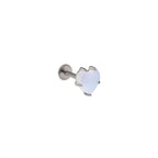 Satin Heart Moonstone Internally Threaded Titanium Threaded Studs
